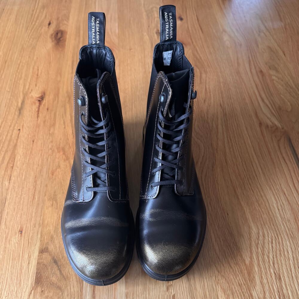 Blundstone Black Leather Lace-Up Ankle Boots - Picture 5 of 12